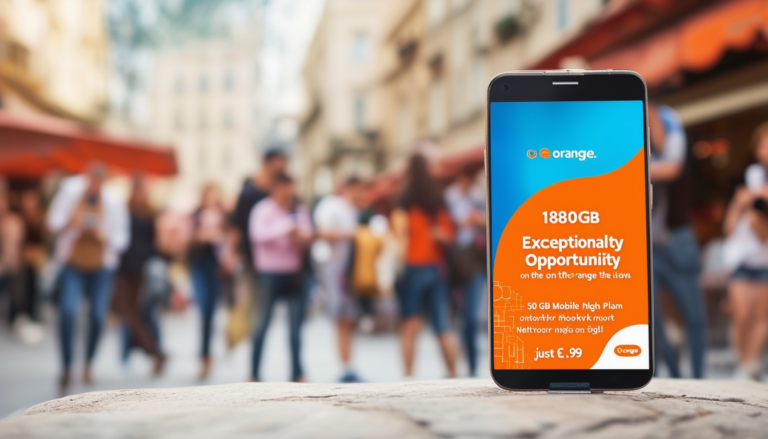 profitez d'une offre incroyable avec notre forfait mobile 180 go 5g sur le réseau orange à seulement 9,99 € par mois ! une occasion à ne pas manquer pour surfer rapidement et en toute liberté. abonnez-vous dès maintenant et restez connecté où que vous soyez !