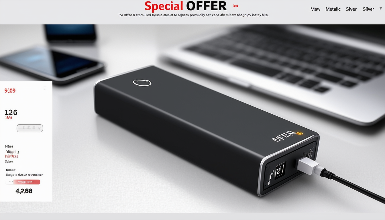 profitez d'une offre exceptionnelle sur amazon avec cette batterie externe à prix réduit. ne manquez pas l'occasion de rester chargé et connecté où que vous soyez, tout en faisant des économies. idéale pour les voyageurs et les utilisateurs intensifs, cette batterie allie performance et style.