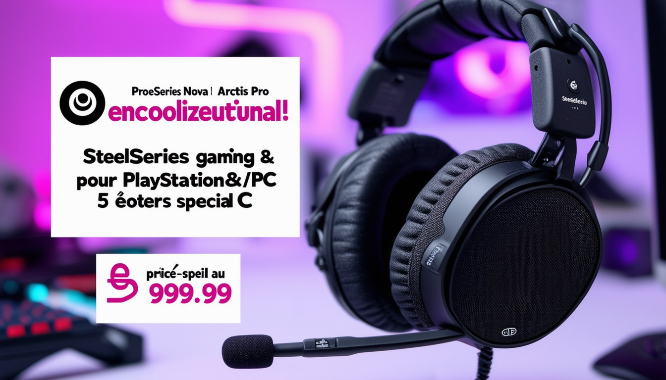 profitez d'une promotion exceptionnelle sur le casque gaming et micro steelseries arctis nova pro, spécialement conçu pour playstation et pc. avec une note de 5 étoiles, ce modèle allie confort et performance. ne manquez pas cette offre spéciale à seulement 199,99 € !